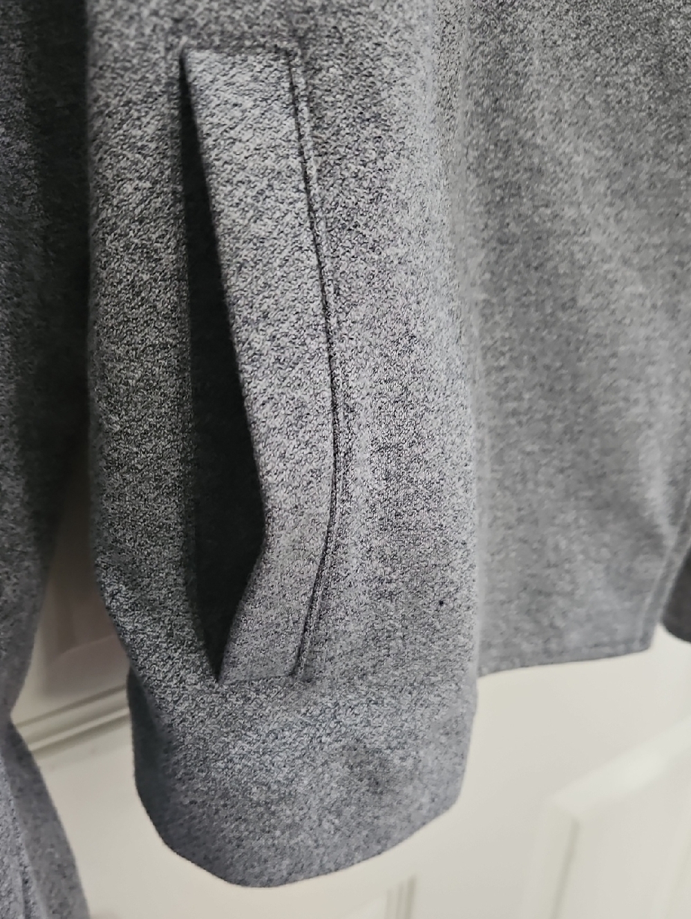 Banana Republic Gray Asymmetrical Zip Cropped Cotton Blend Moto Jacket Sz Med - Picture 4 of 7